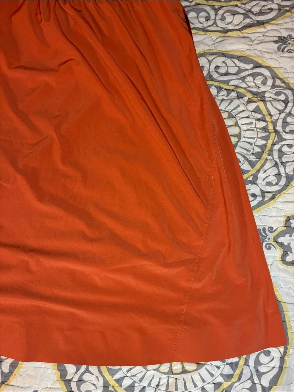 Athleta Arrival Midi Skirt Size 10 Orange Elastic Waistband - Picture 9 of 10